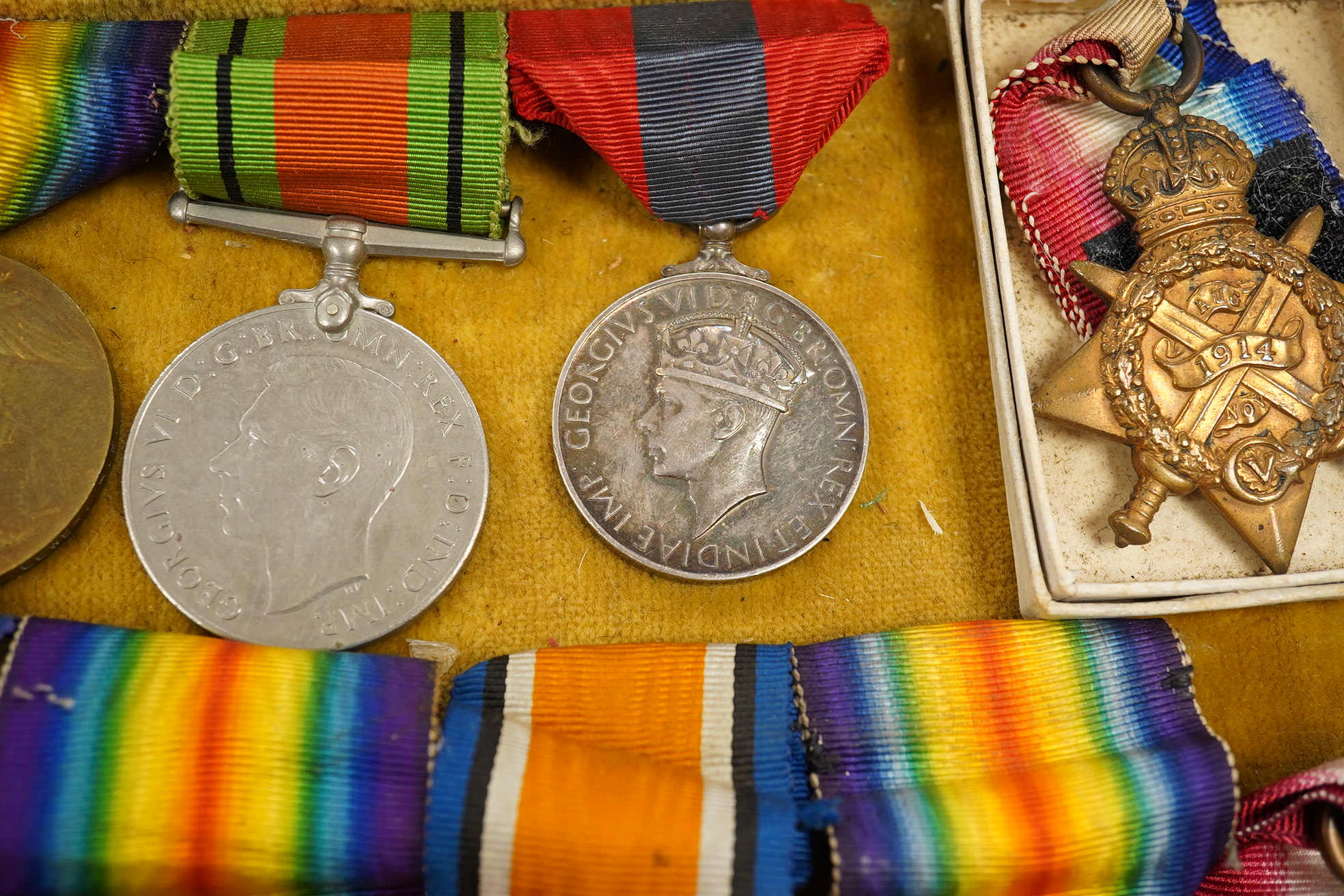 Twenty mainly First World War military medals including; seven Victory Medals, five British War Medals, a 1914 Star, a 1914-15 Star, a George VI Medal For Faithful Service, a WWII Defence Medal, a Victorian St. John’s Am